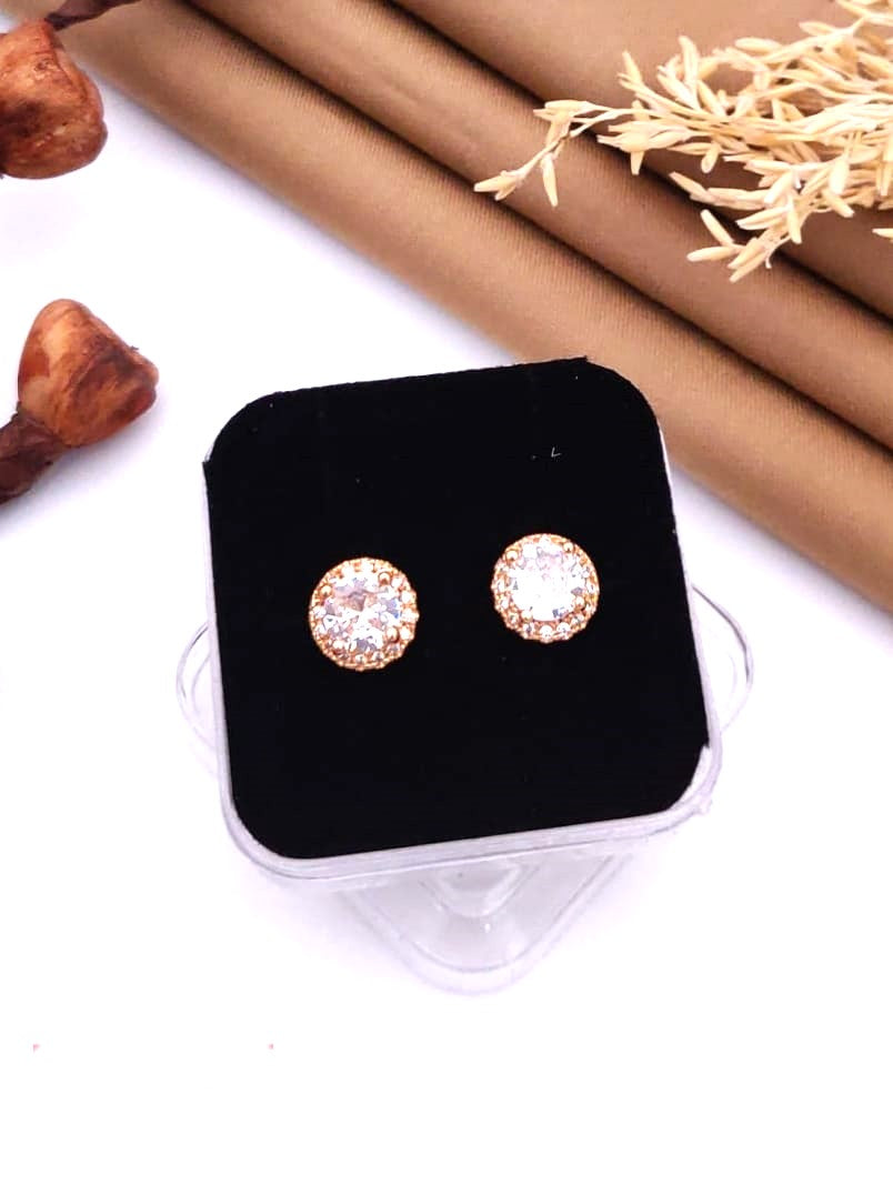 Classic Round Crystal Stud Earrings