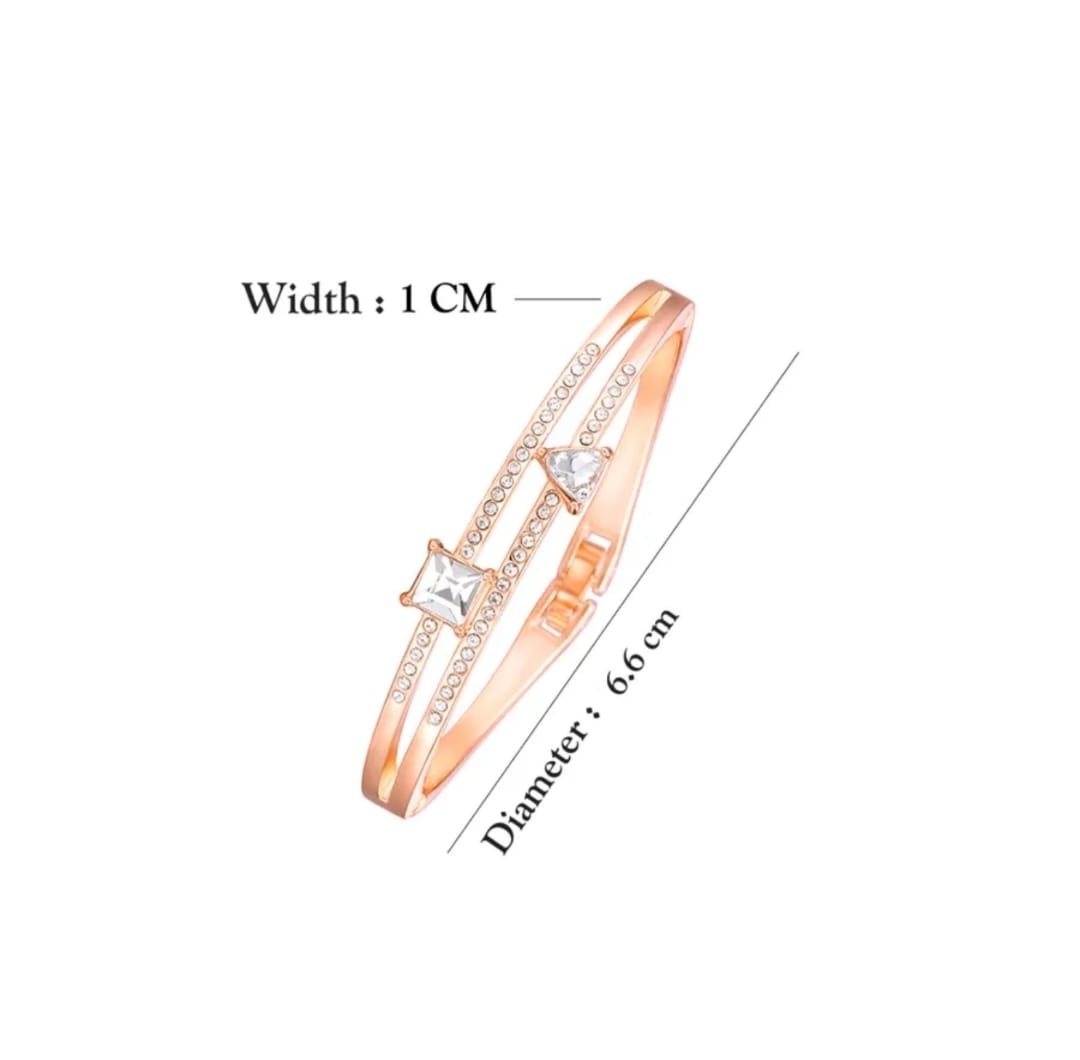 Rose Gold Plated Crystal Studded Bracelet