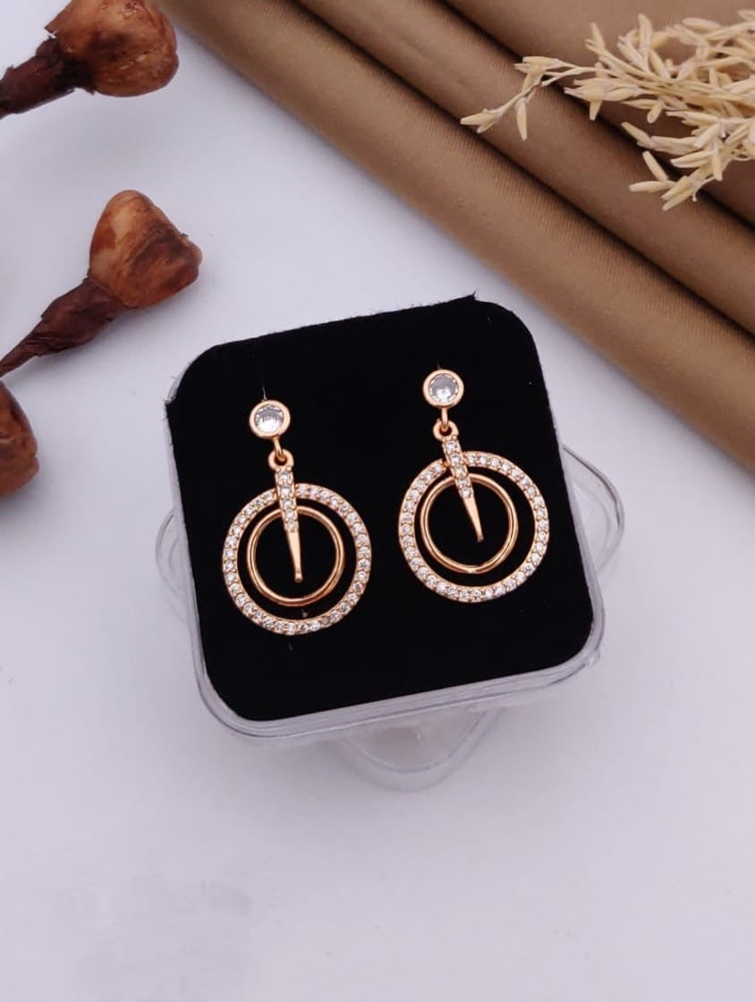 Golden Crystal Hoop Drop Earrings