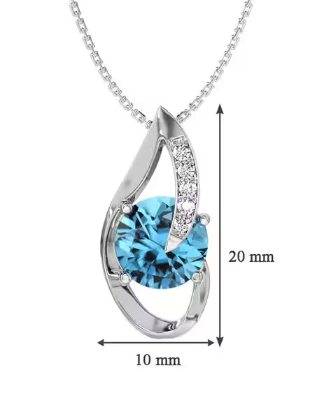Rhodium-Plated Pendant with Chain