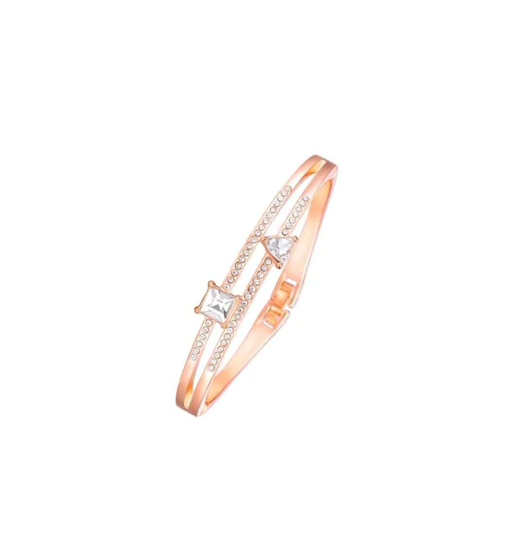 Rose Gold Plated Crystal Studded Bracelet