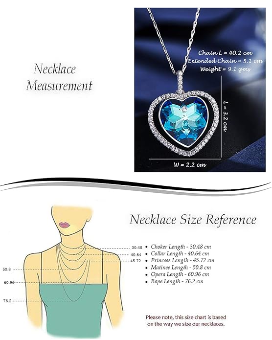 Silver Blue Heart Pendant for Women