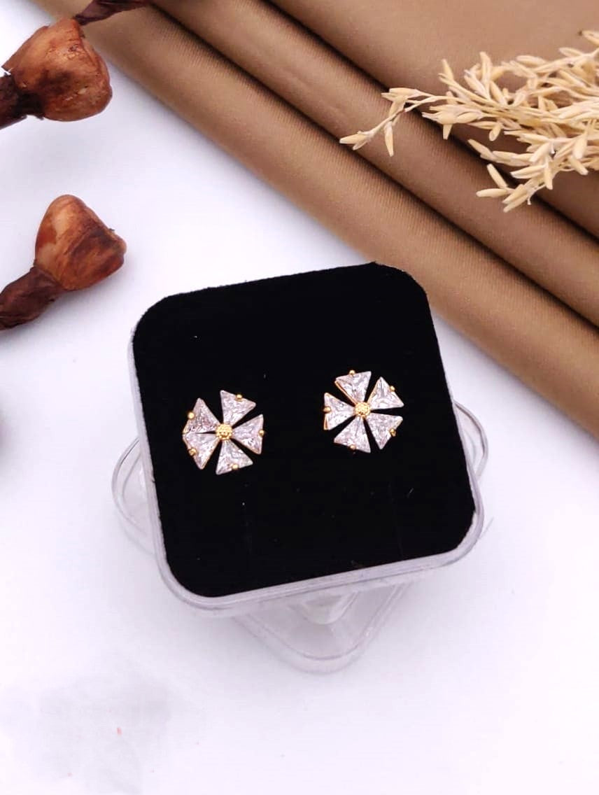 Crystal Pinwheel Stud Earrings