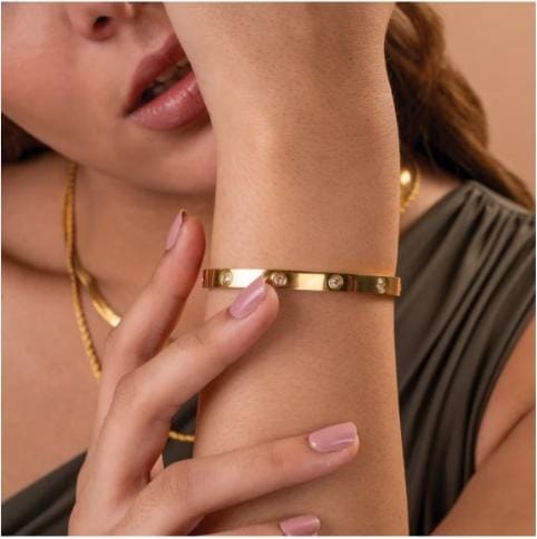 Stainless Steel Gold-plated Bracelet Kada