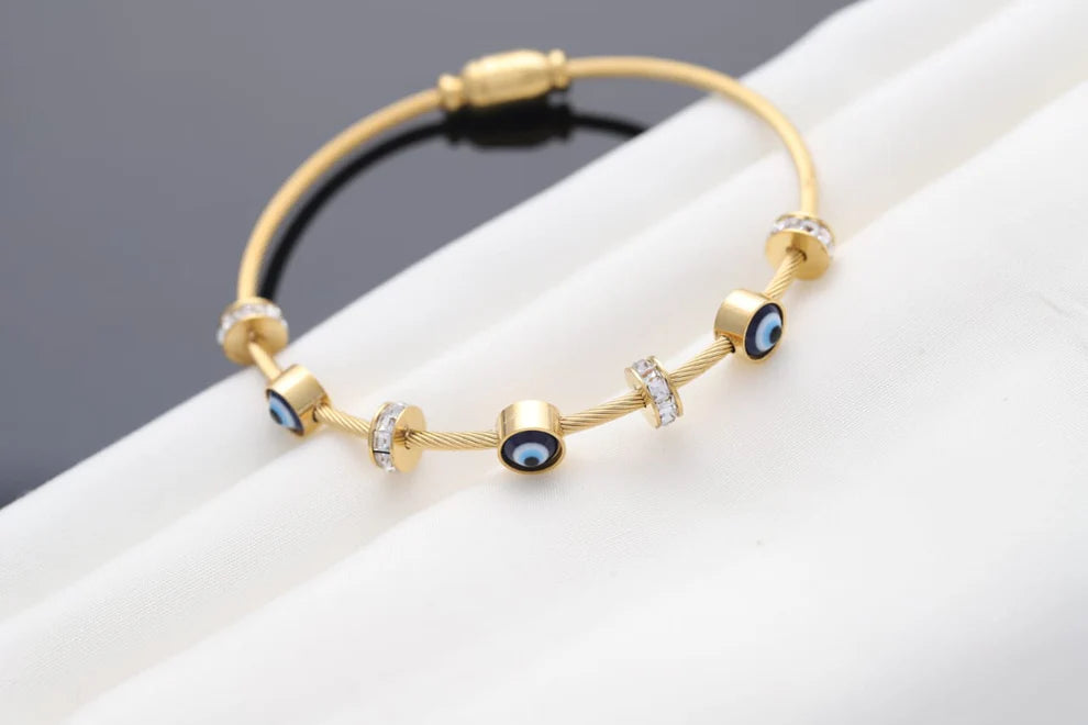 Evil Eye Aura Bracelet (Yellow Gold)