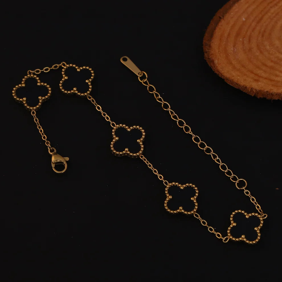 Golden Clover Charm Bracelet (Yellow Gold)