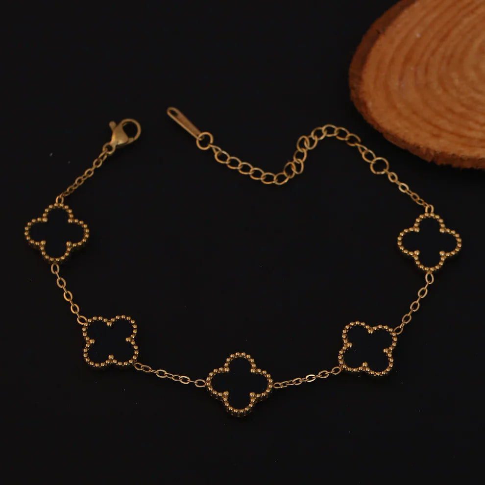 Golden Clover Charm Bracelet (Yellow Gold)