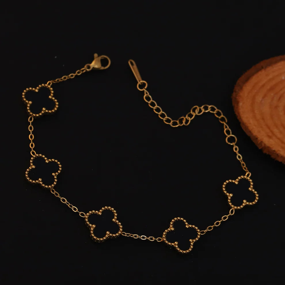 Golden Clover Charm Bracelet (Yellow Gold)