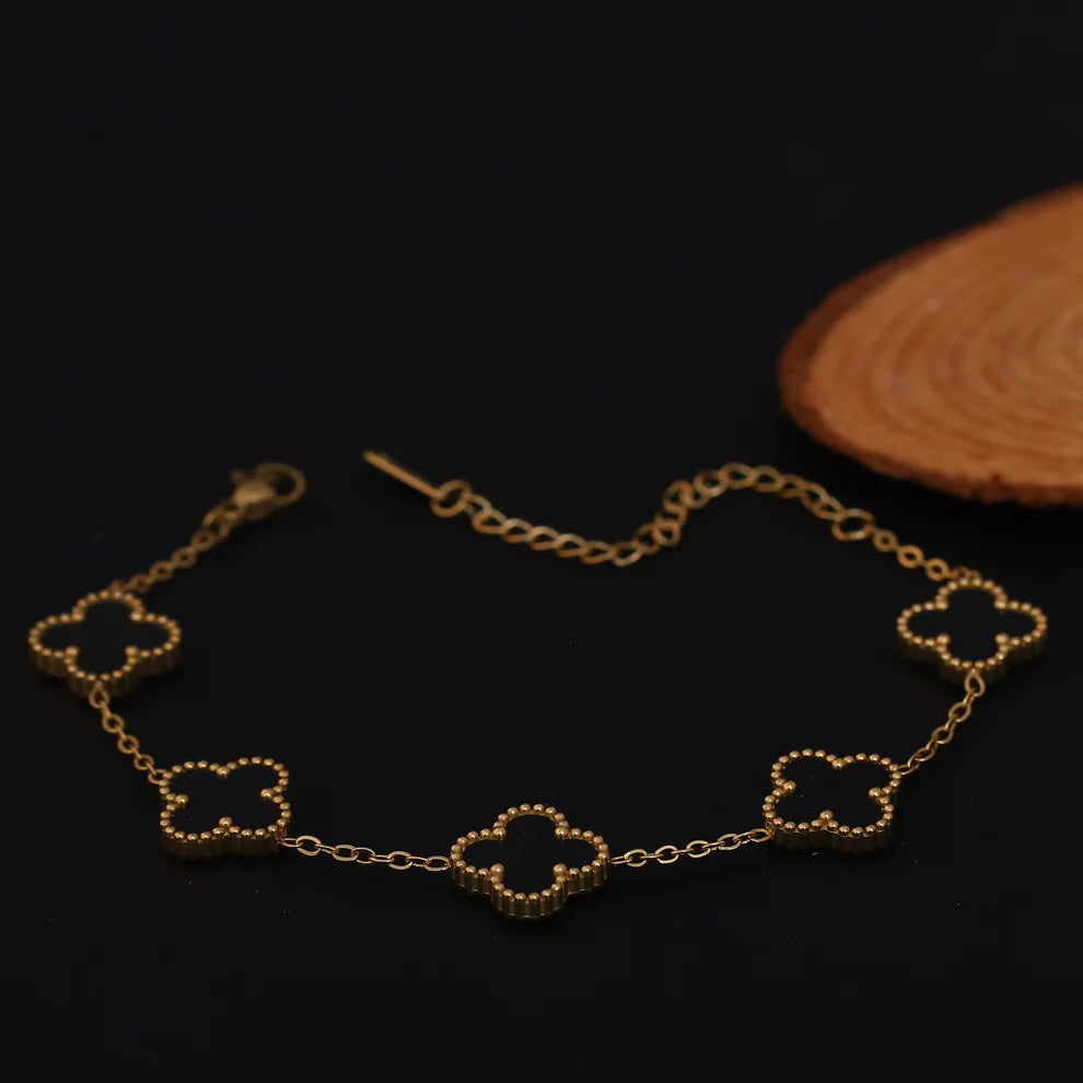 Golden Clover Charm Bracelet (Yellow Gold)