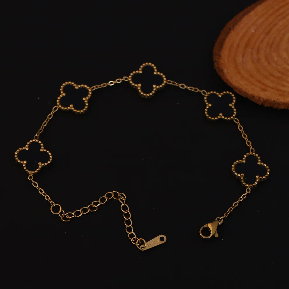 Golden Clover Charm Bracelet (Yellow Gold)