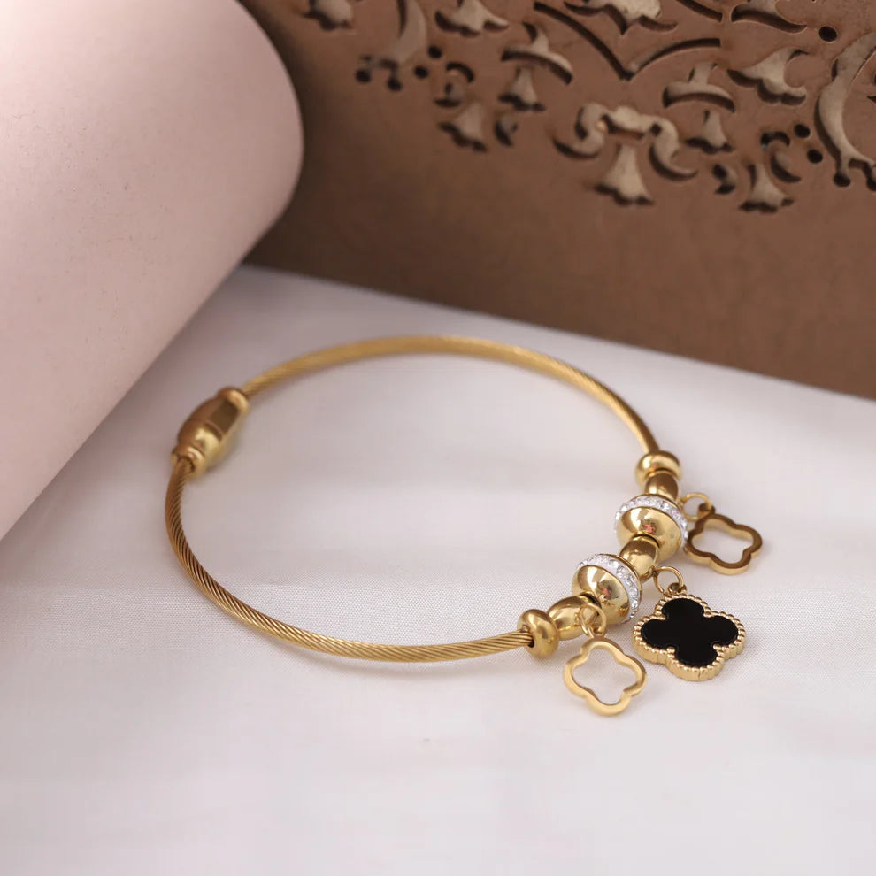 ZAISHA 18K Gold Plated Black Bracelet