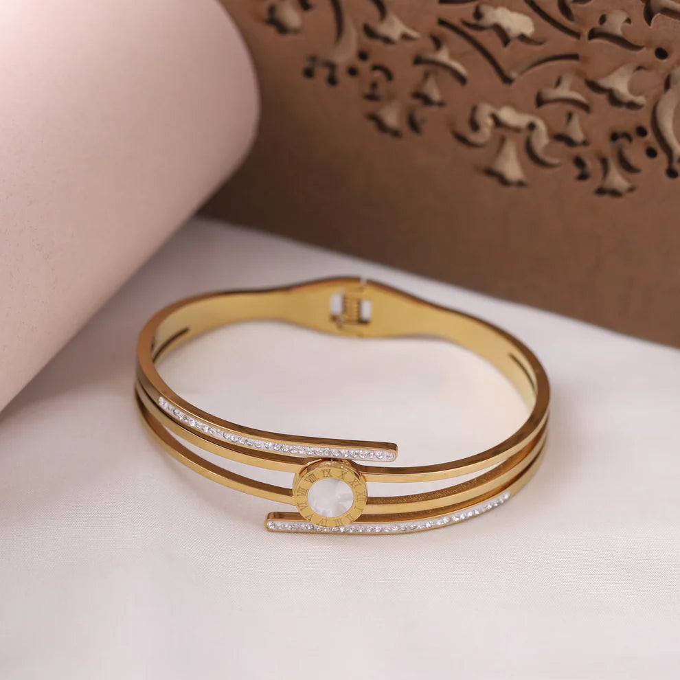 Modern Elegance Triple Layer Bracelet