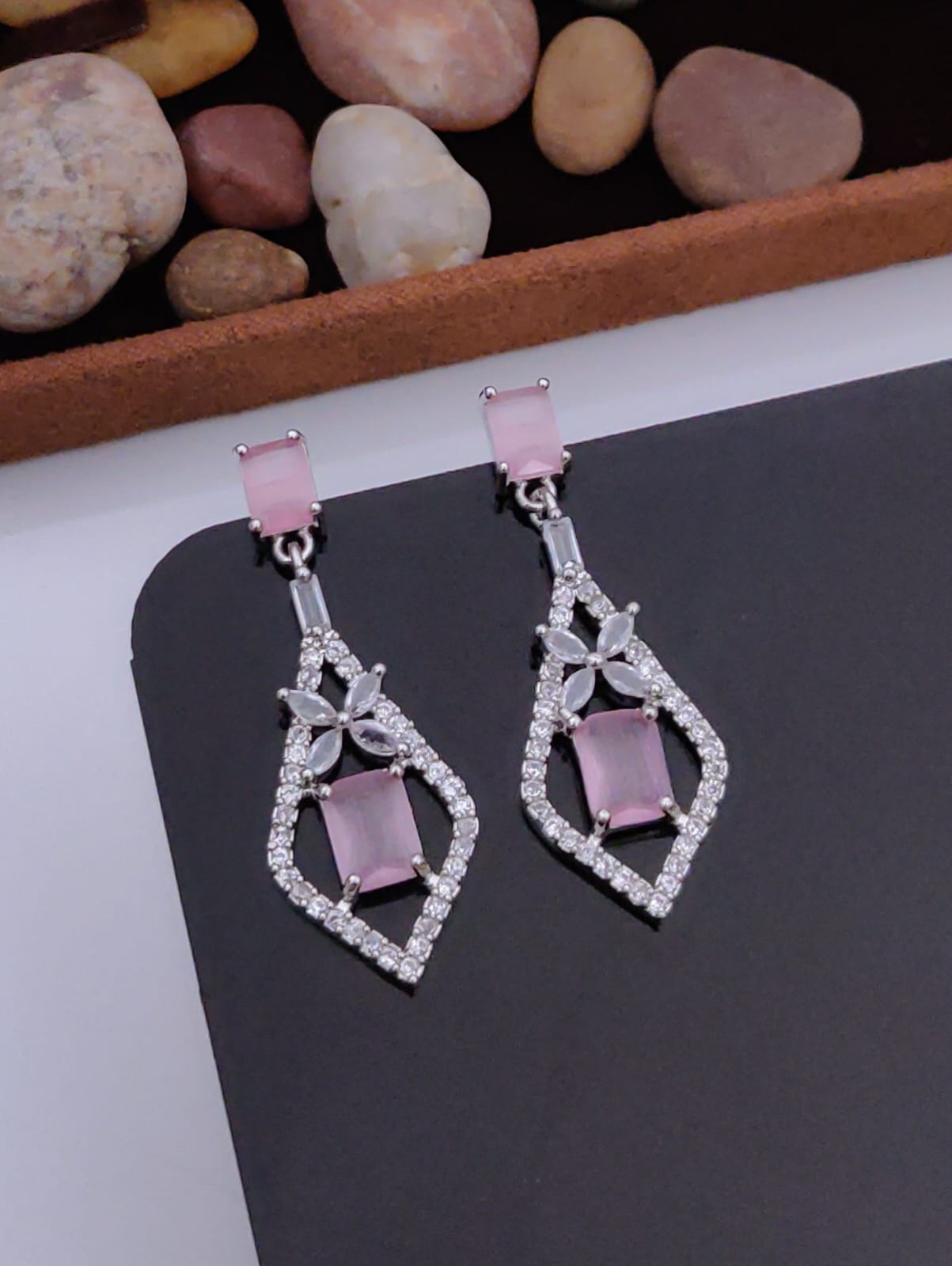 Blush Bloom Diamond Drop Earrings