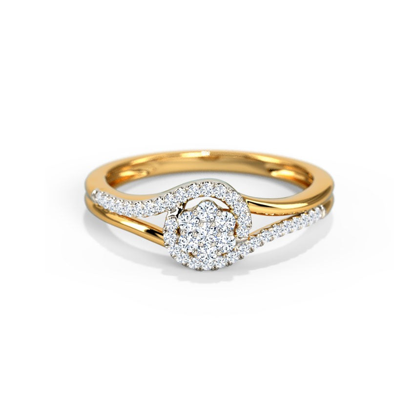 Elegant Gold Diamond Cluster Ring
