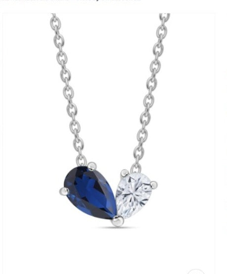 Toi Et Moi Blue Sapphire Necklace