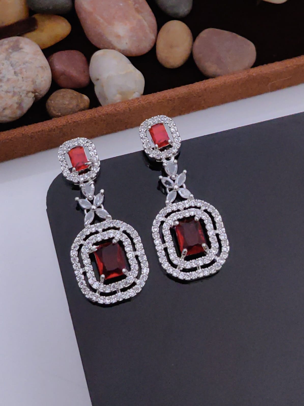 Royal Ruby Emerald-Cut Earrings