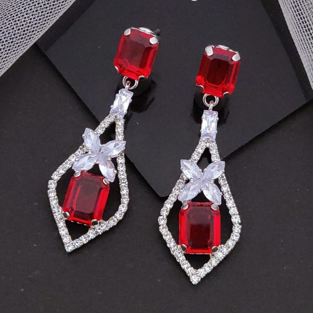 Ruby Radiance Diamond Drop Earrings