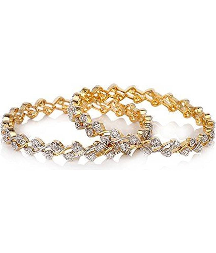 ZENEME Gold-Plated White American Diamond