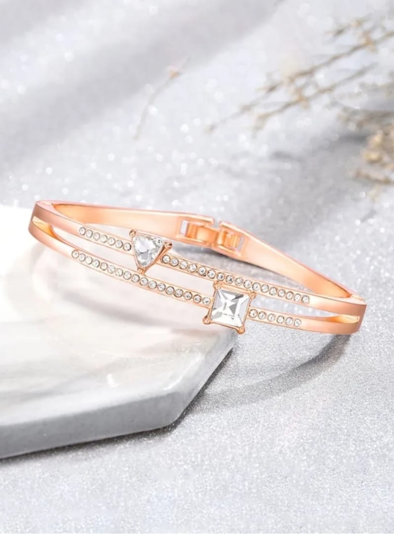 Rose Gold Plated Crystal Studded Bracelet