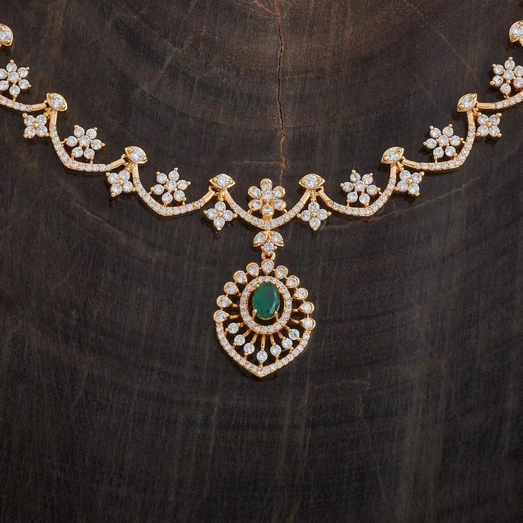 Silver Champagne Necklace Set