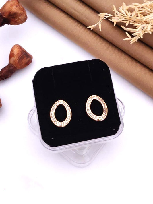 Teardrop-Shaped Gold-Plated Stud Earrings