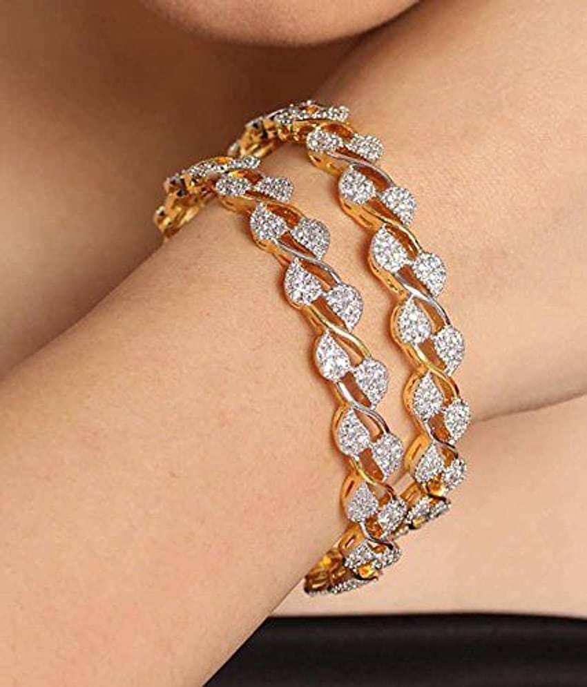 ZENEME Gold-Plated White American Diamond