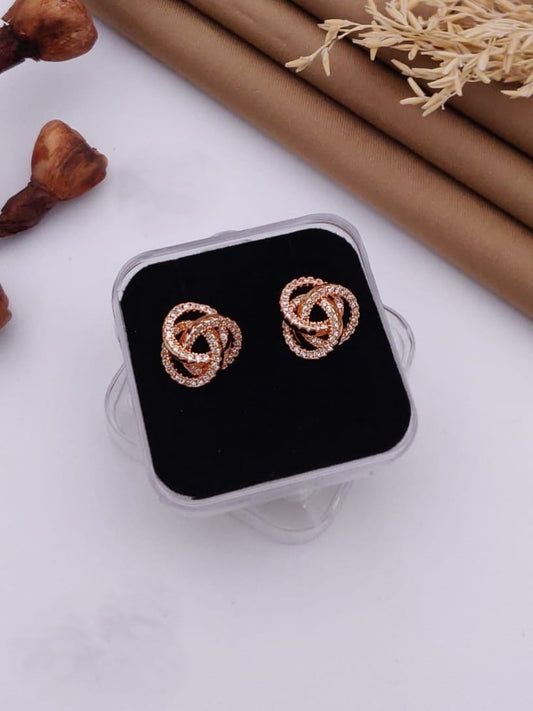Twisted Rose Gold Knot Earrings