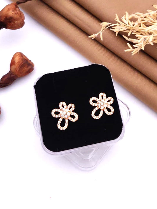Sparkling Floral Crystal Stud Earrings