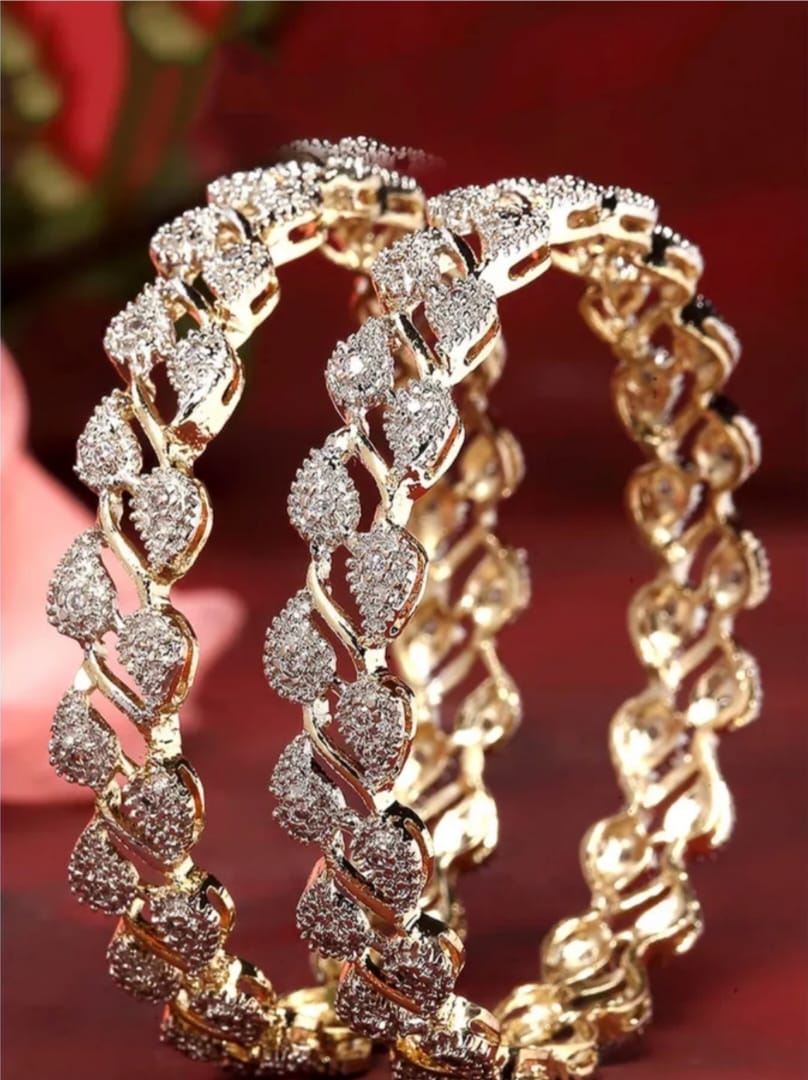 ZENEME Gold-Plated White American Diamond