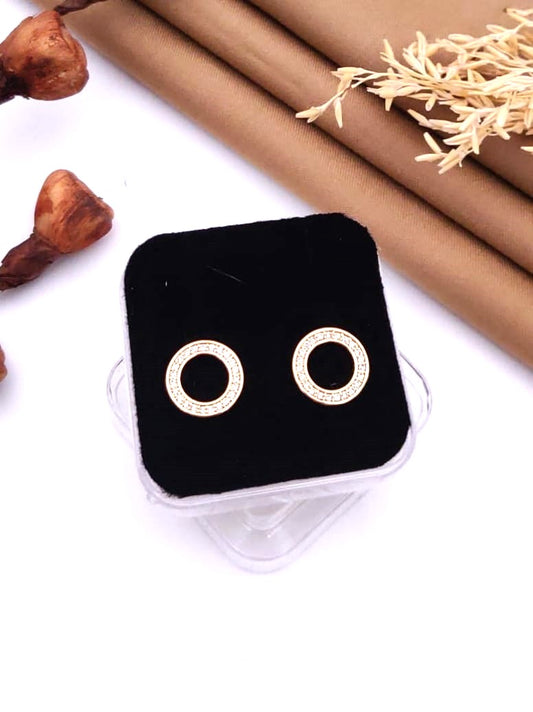 Elegant Crystal Circle Stud Earrings