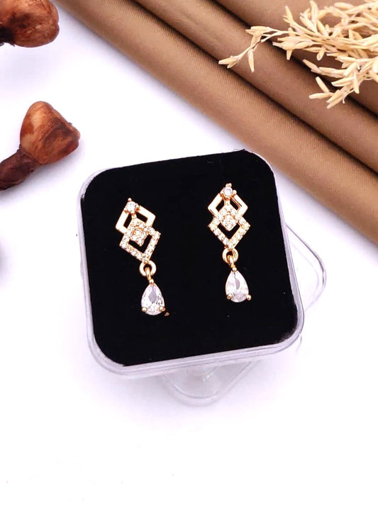 Geometric Dangle Gold-Plated Earrings