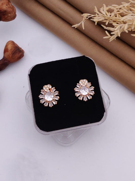 Radiant Sunburst Crystal Stud Earrings