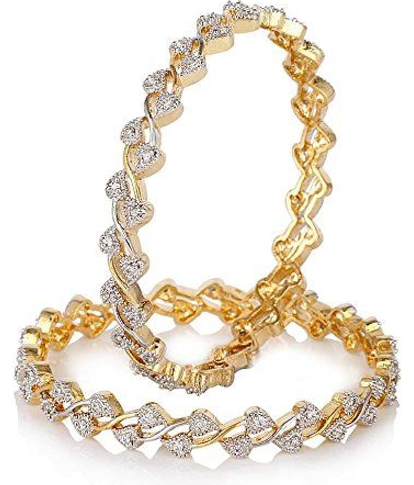 ZENEME Gold-Plated White American Diamond