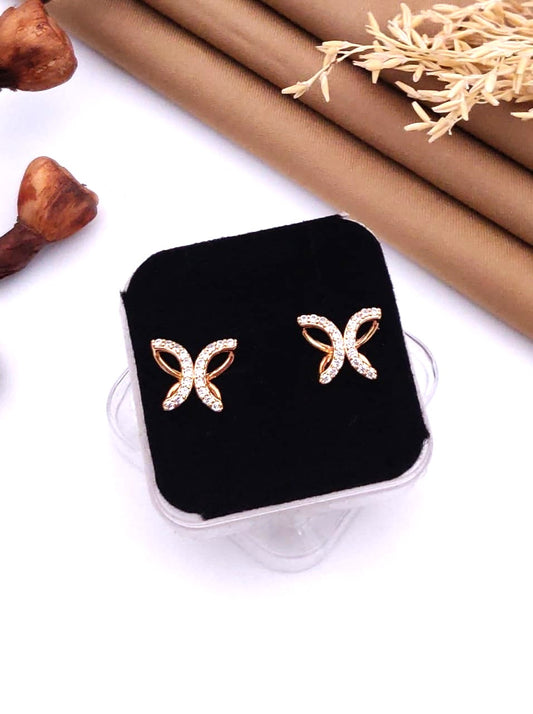 Butterfly-Inspired Gold-Plated Stud Earrings