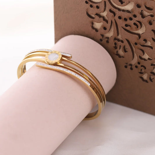 Modern Elegance Triple Layer Bracelet
