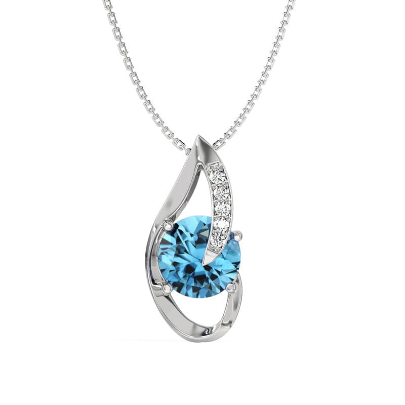 Rhodium-Plated Pendant with Chain