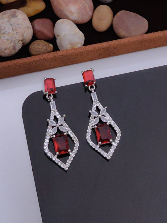 Ruby Radiance Diamond Drop Earrings