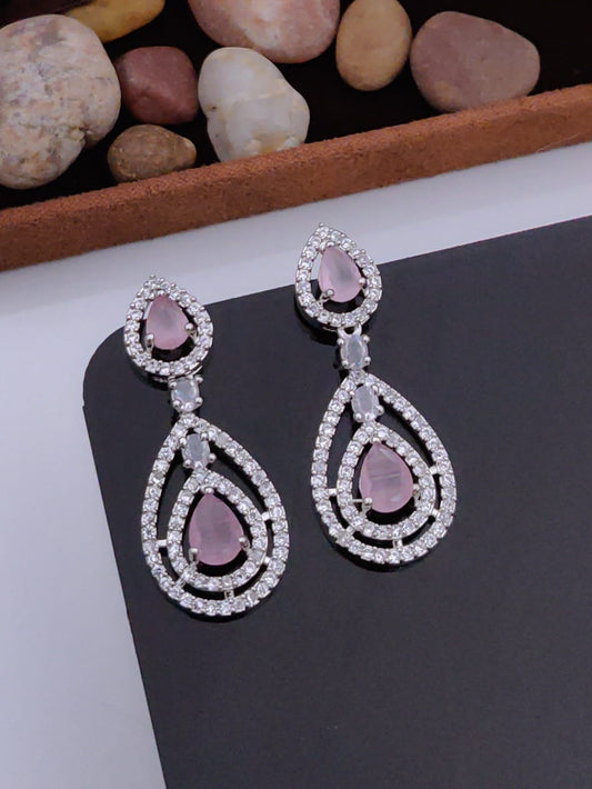 Rose Teardrop Diamond Earrings