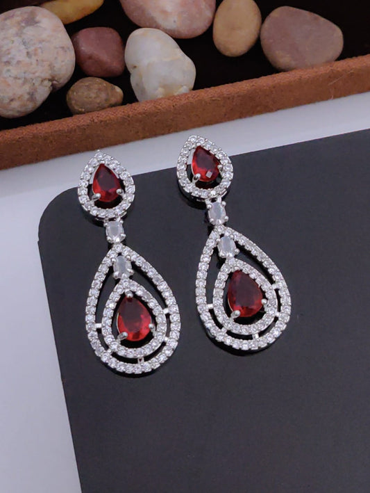 Ruby Teardrop Diamond Earrings