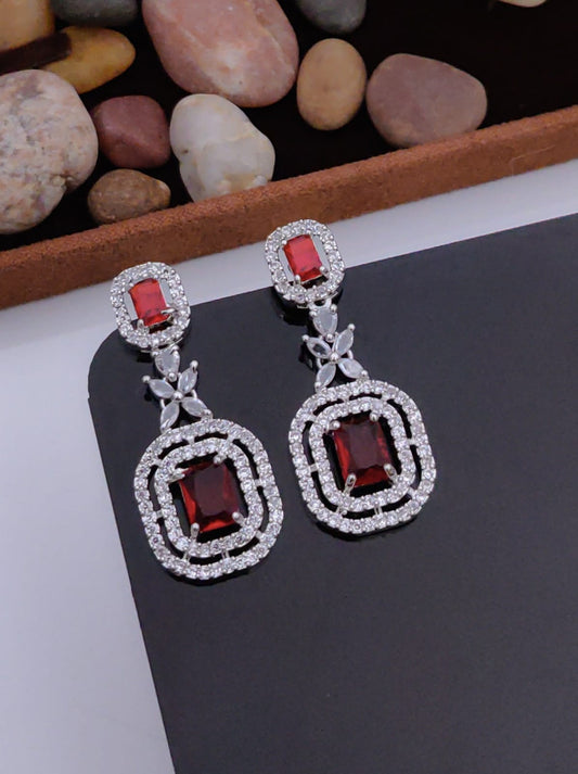 Royal Ruby Emerald-Cut Earrings