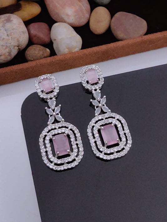 Blush Radiance Emerald-Cut Earrings