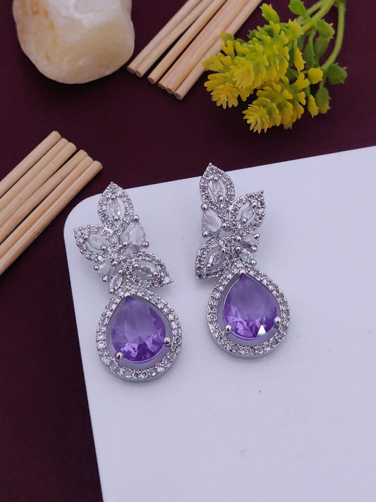 Amethyst Blossom Teardrop Earrings