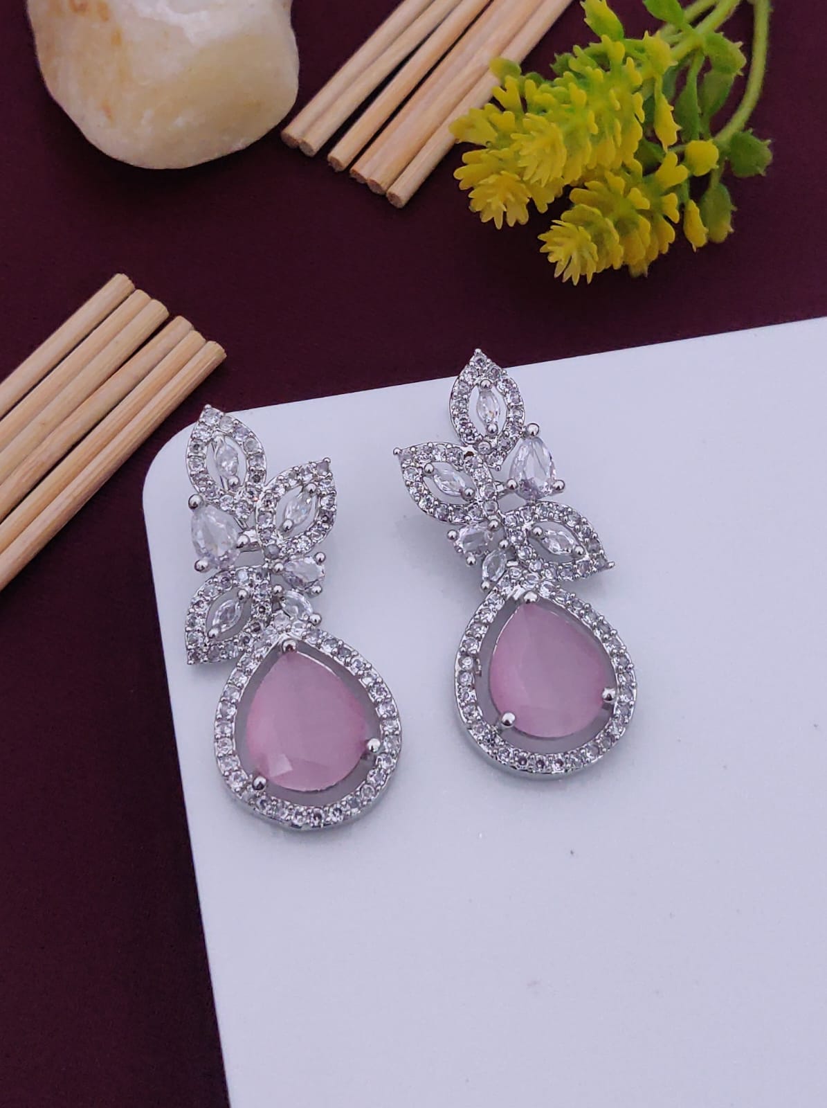 Rose Blush Teardrop Earrings