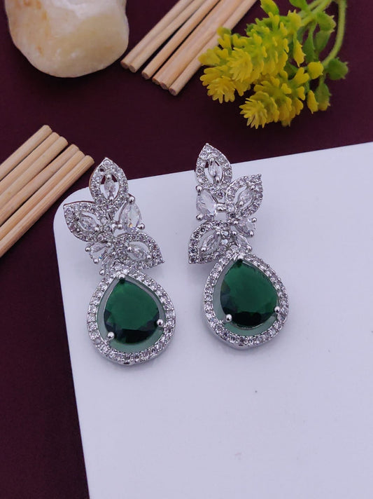 Emerald Blossom Teardrop Earrings