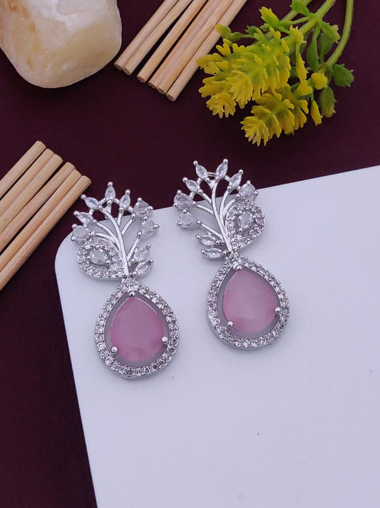 Blush Pink Peacock Earrings