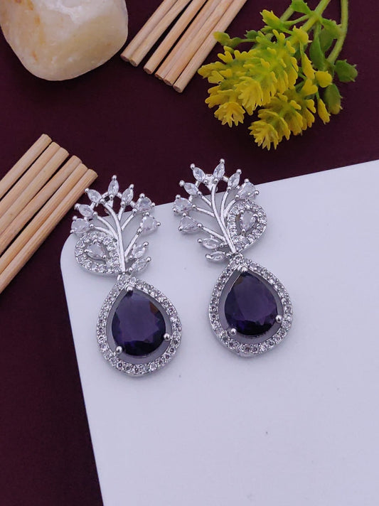 Royal Amethyst Peacock Earrings