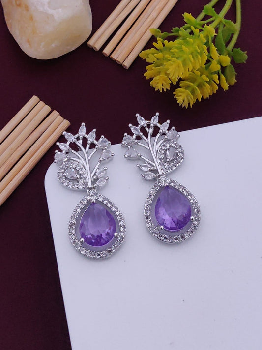 Royal Amethyst Peacock Earrings