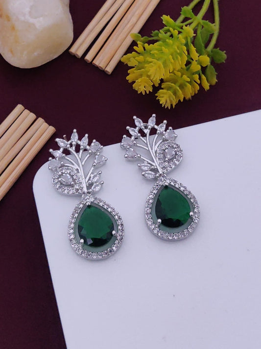 Emerald Grace Peacock Earrings