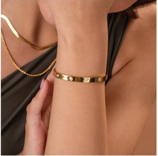 Stainless Steel Gold-plated Bracelet Kada