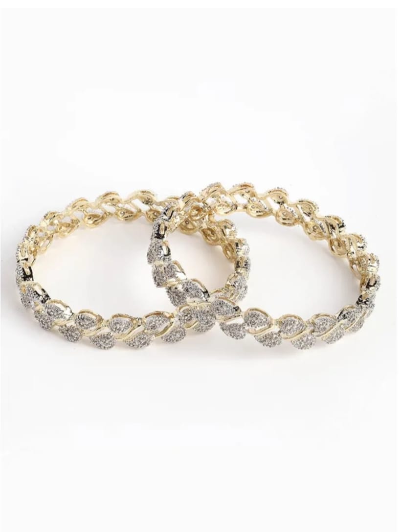 ZENEME Gold-Plated White American Diamond
